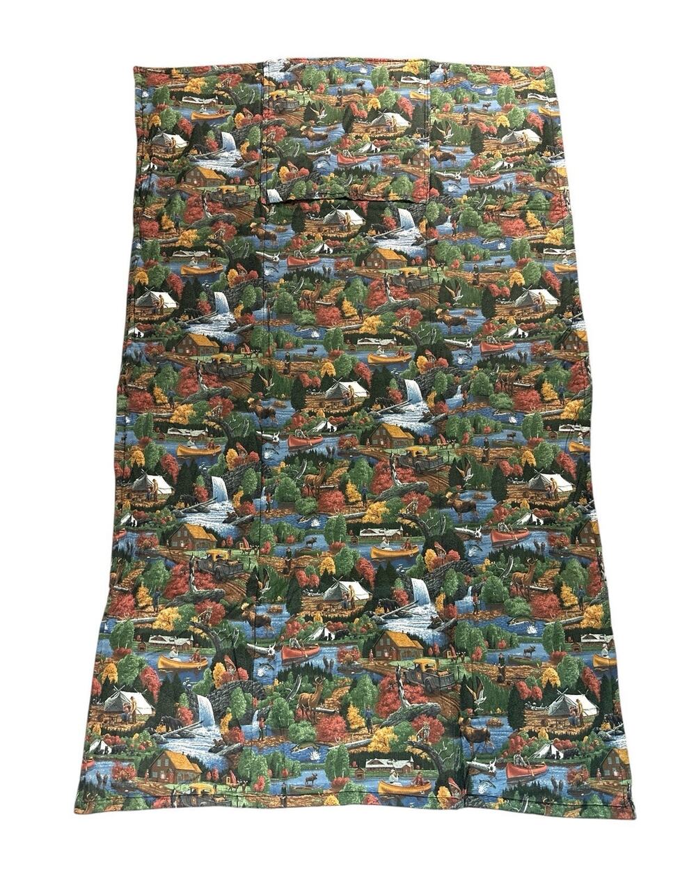 Handmade Reversible Cabin Wildlife Throw Blanket Foot Pocket Moose Bear 41x68